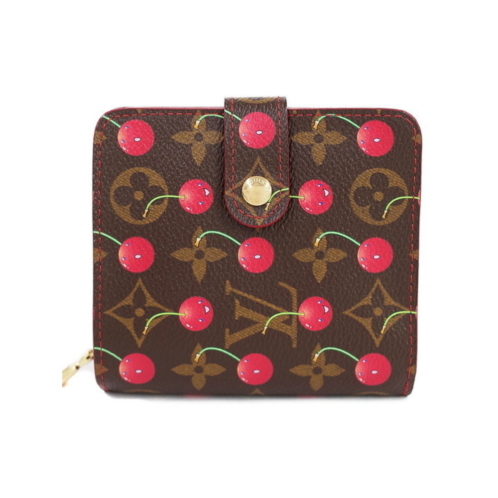 Louis Vuitton Monogram Cherry Red Compact Zip Wallet